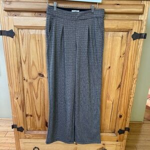 Max Studio Pants Double Knit Front Pleats Pull On Pockets Wide Leg Size Small